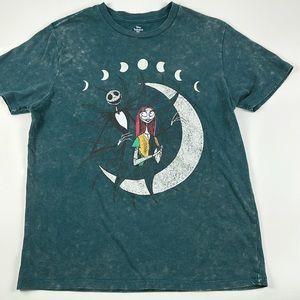 Disney The Nightmare Before Christmas Green T-Shirt Size Medium Distressed